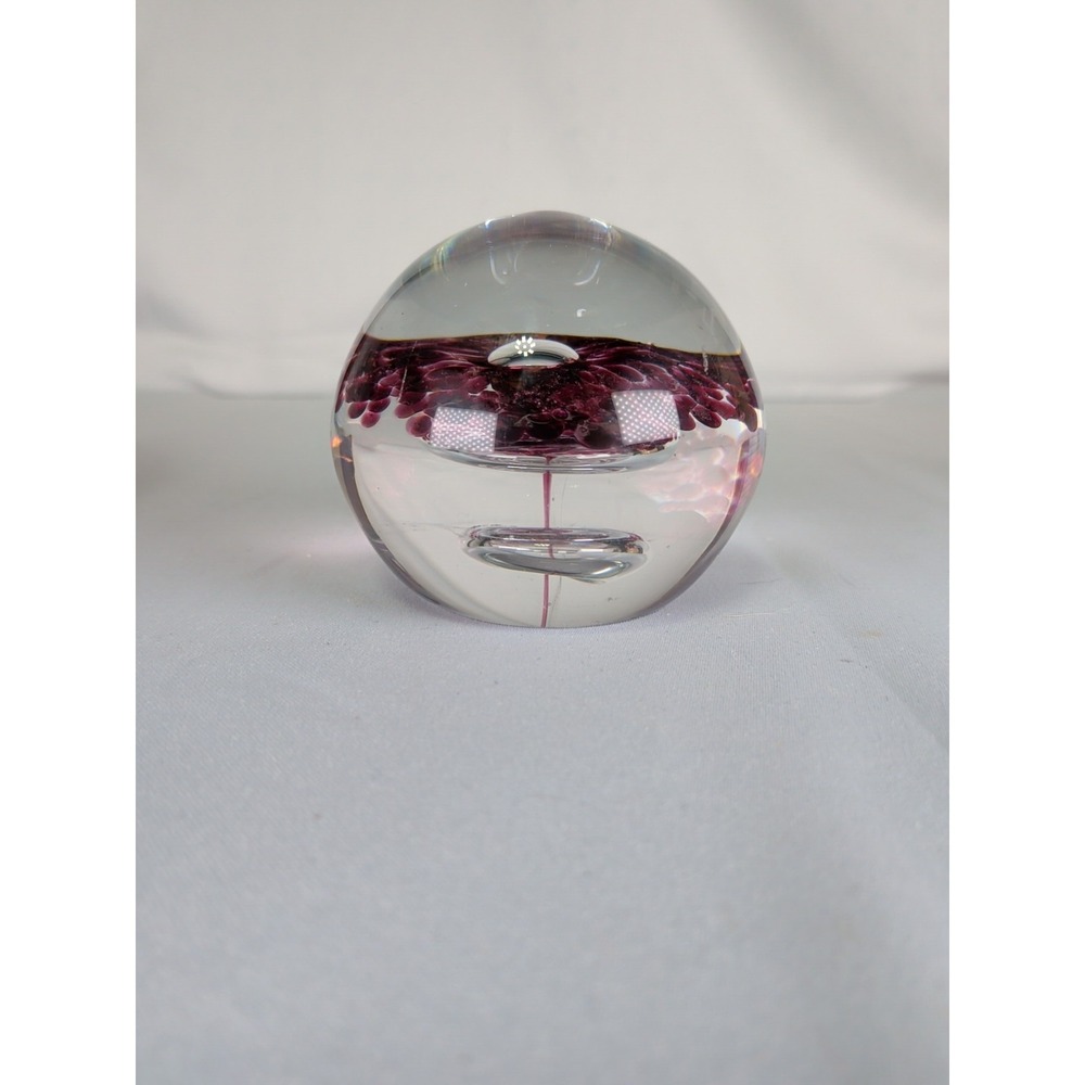 Hal David Berger Signed Glass Purple Paperweight. 1998